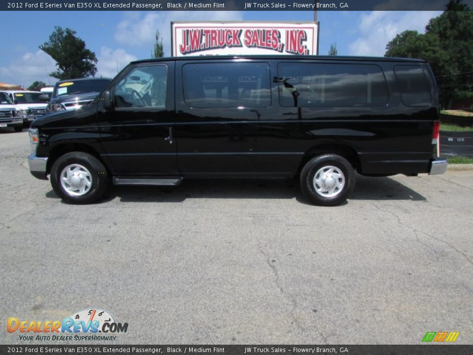 2012 Ford E Series Van E350 XL Extended Passenger Black / Medium Flint Photo #3