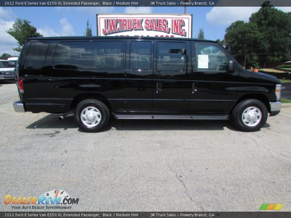 2012 Ford E Series Van E350 XL Extended Passenger Black / Medium Flint Photo #9