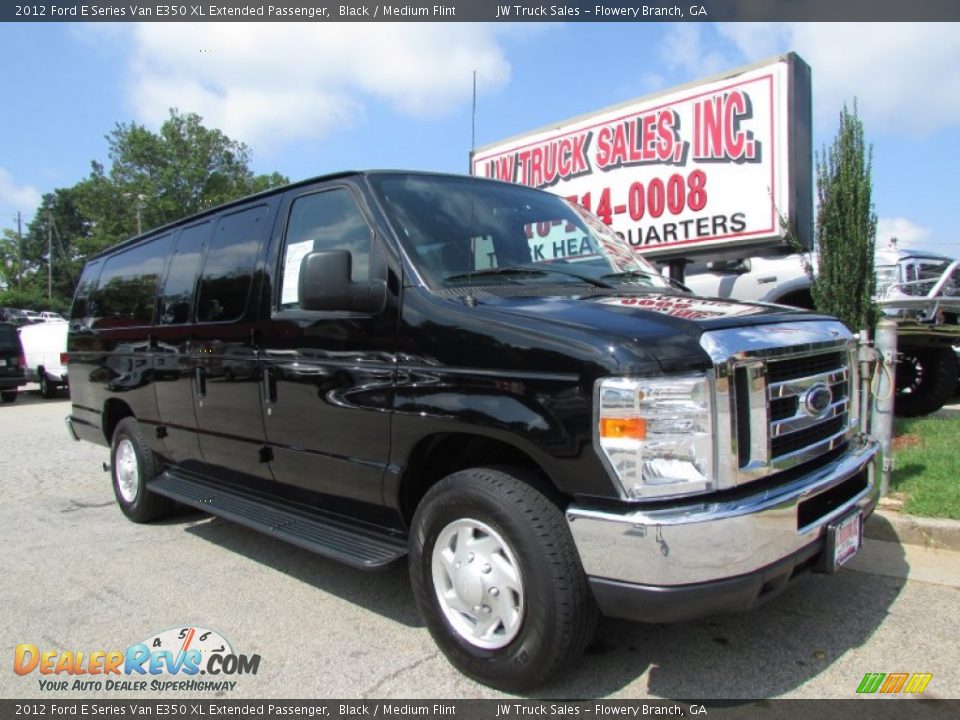 2012 Ford E Series Van E350 XL Extended Passenger Black / Medium Flint Photo #10