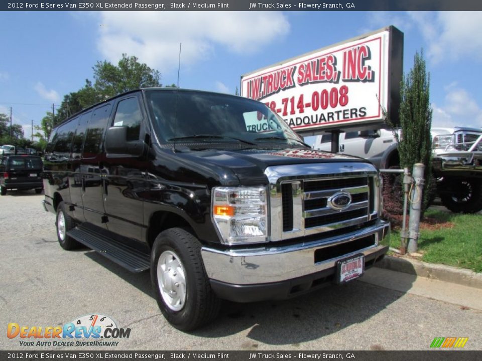 2012 Ford E Series Van E350 XL Extended Passenger Black / Medium Flint Photo #11