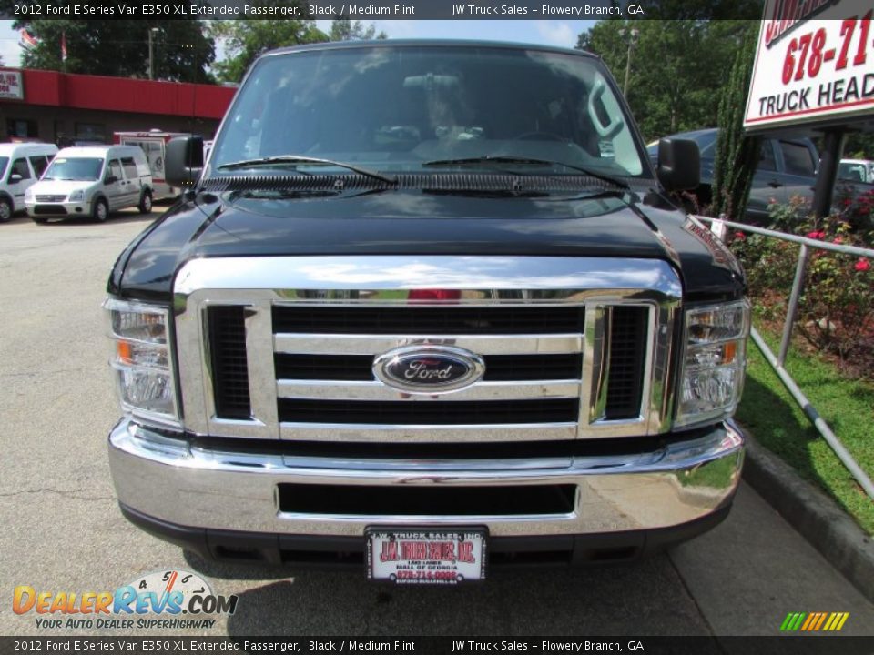 2012 Ford E Series Van E350 XL Extended Passenger Black / Medium Flint Photo #12