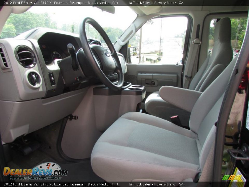 2012 Ford E Series Van E350 XL Extended Passenger Black / Medium Flint Photo #13
