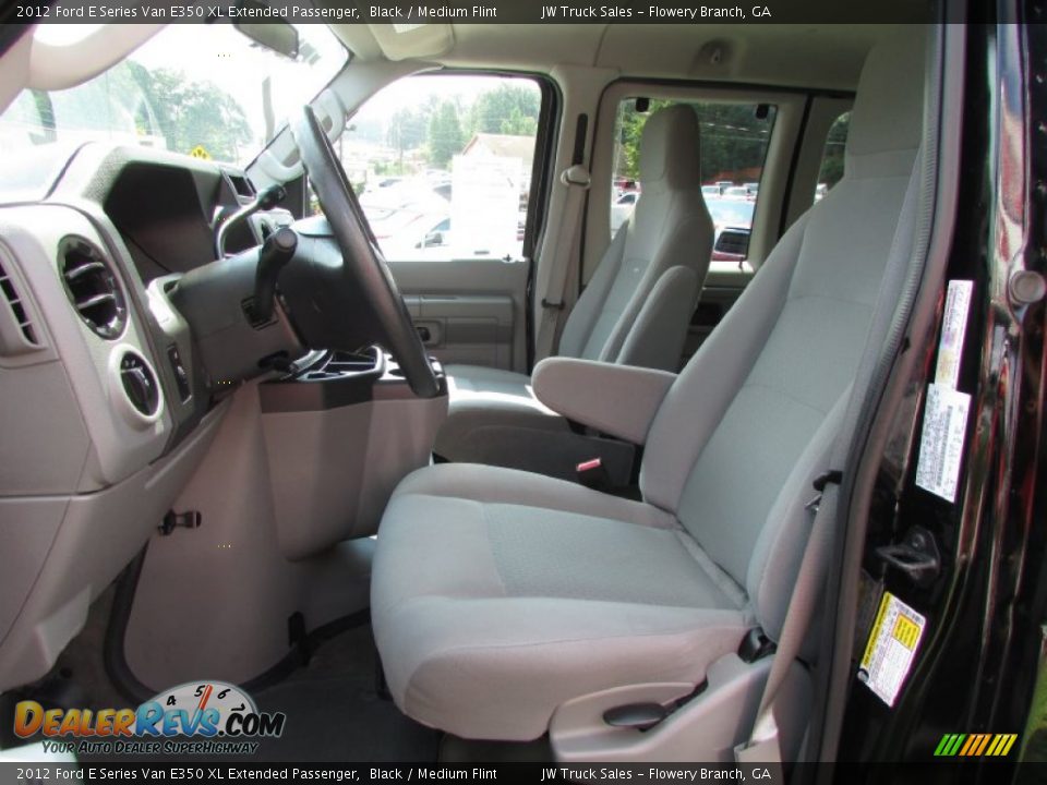 2012 Ford E Series Van E350 XL Extended Passenger Black / Medium Flint Photo #14
