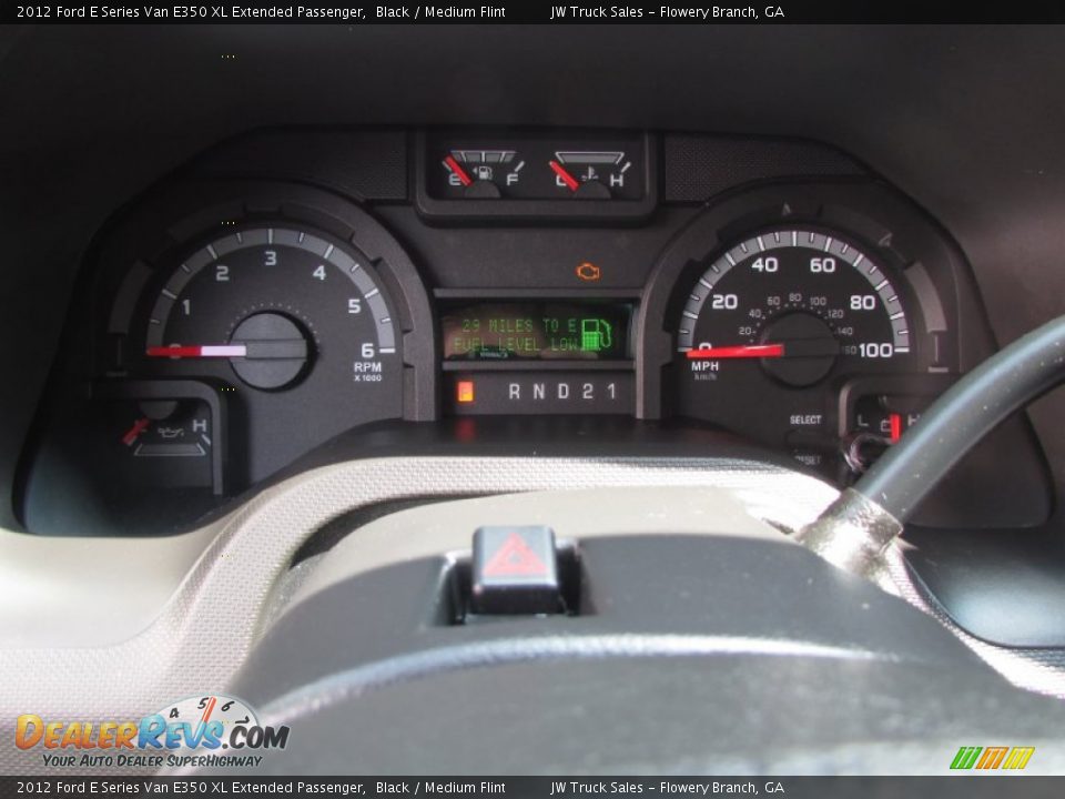 2012 Ford E Series Van E350 XL Extended Passenger Black / Medium Flint Photo #24