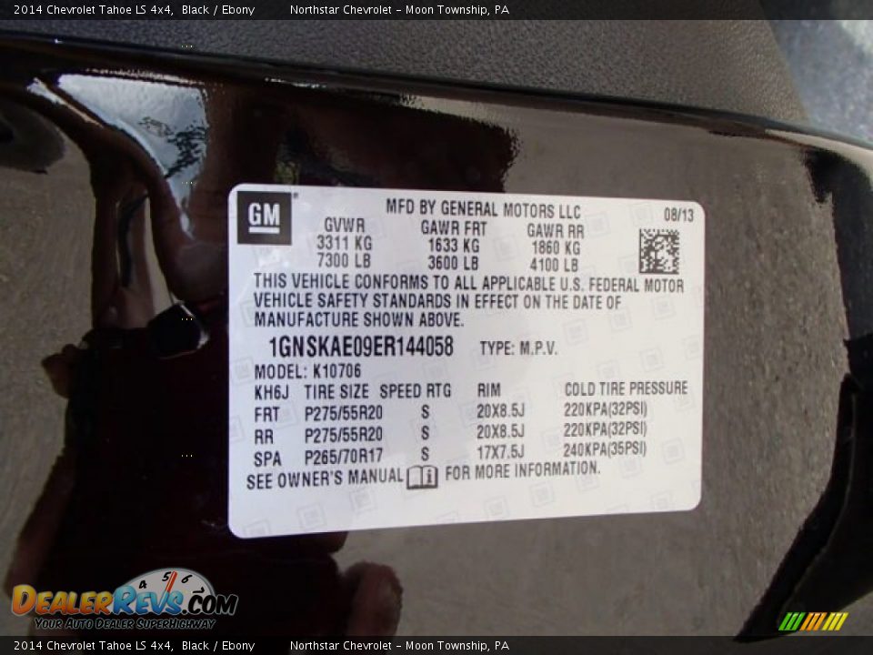 2014 Chevrolet Tahoe LS 4x4 Black / Ebony Photo #20