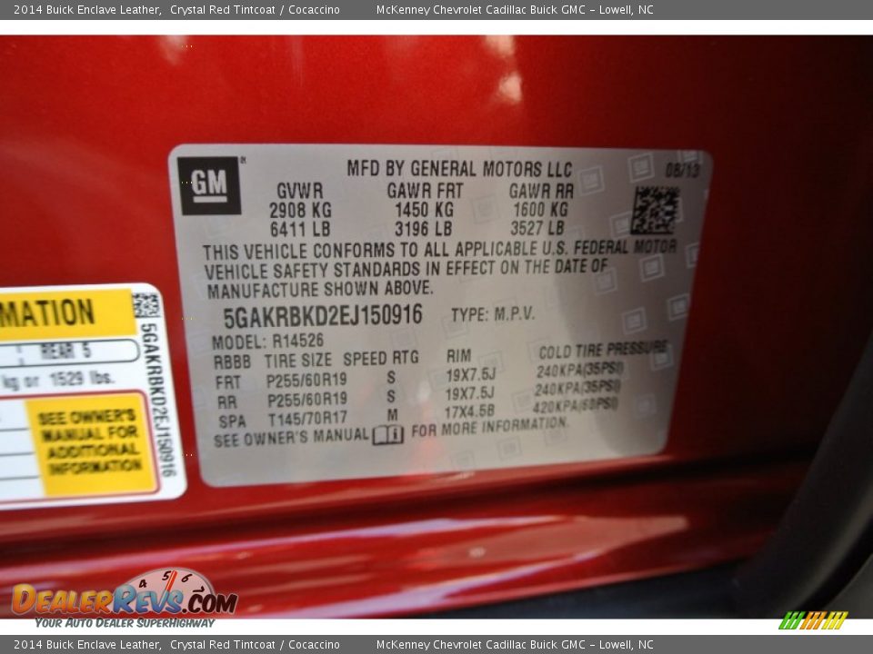 2014 Buick Enclave Leather Crystal Red Tintcoat / Cocaccino Photo #8