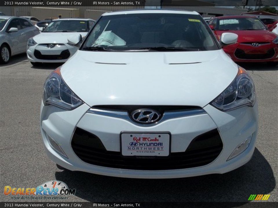 2013 Hyundai Veloster Century White / Gray Photo #3
