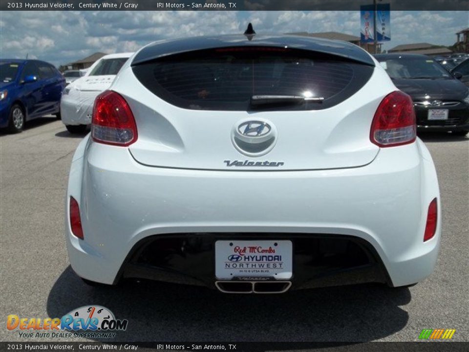 2013 Hyundai Veloster Century White / Gray Photo #6