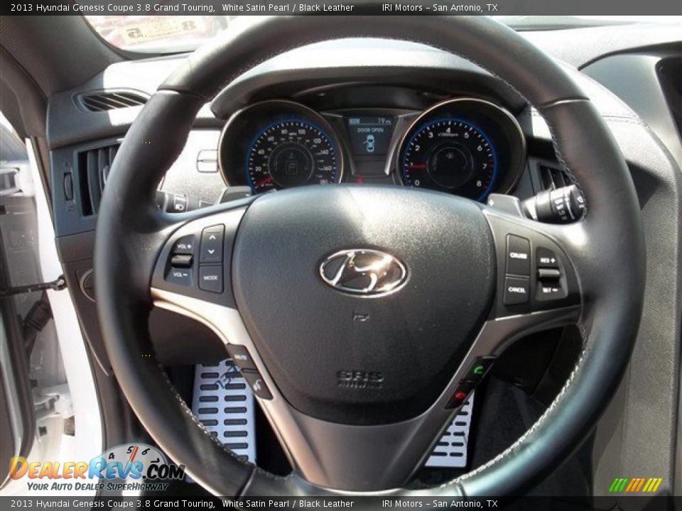 2013 Hyundai Genesis Coupe 3.8 Grand Touring White Satin Pearl / Black Leather Photo #15