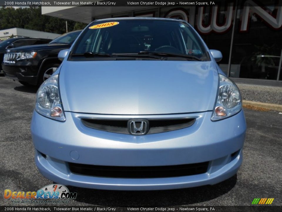 2008 Honda Fit Hatchback Tidewater Blue Metallic / Black/Grey Photo #2