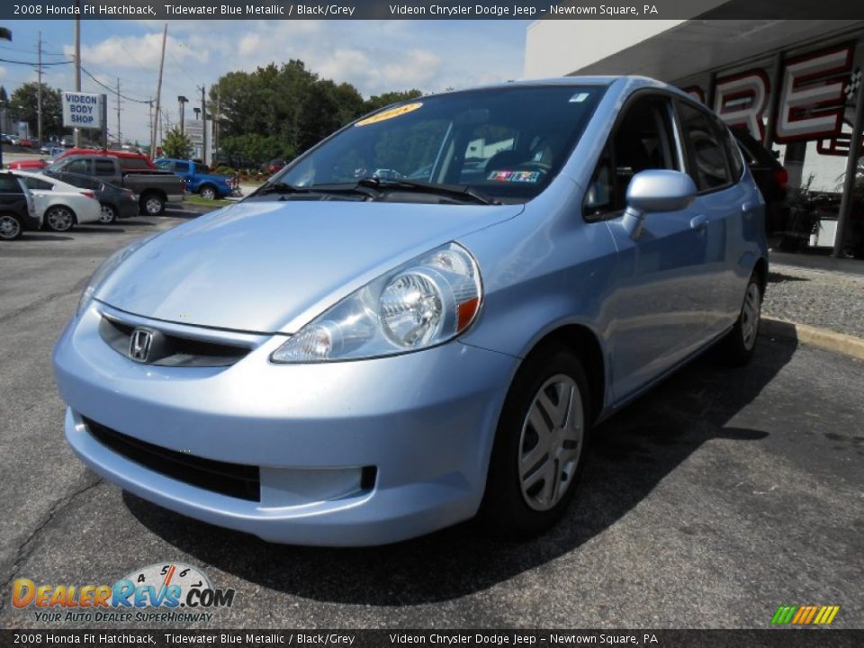 2008 Honda Fit Hatchback Tidewater Blue Metallic / Black/Grey Photo #3