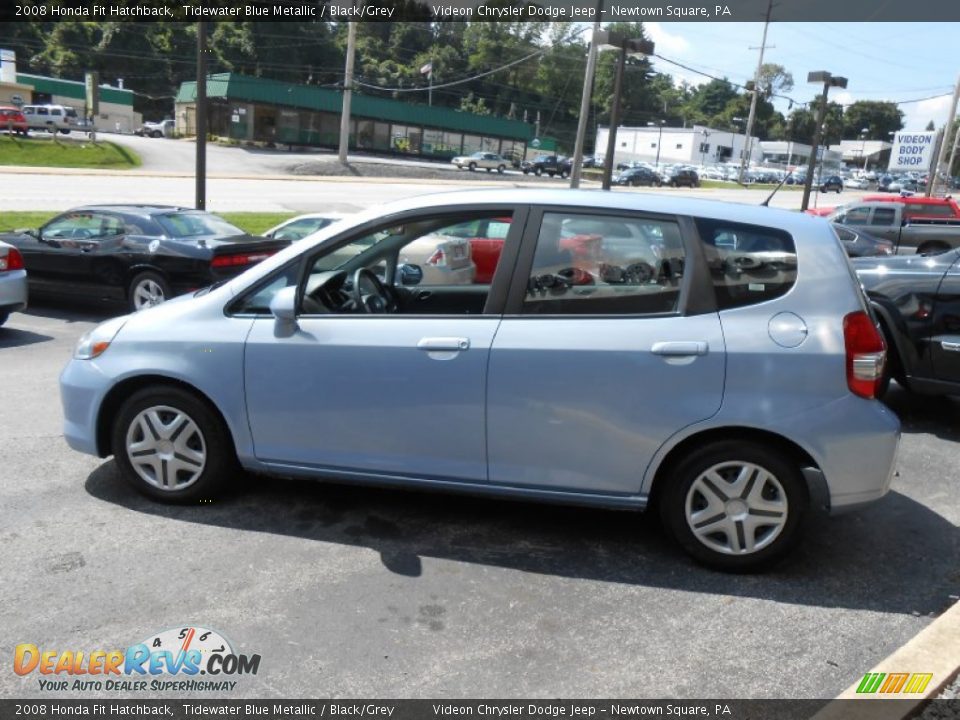2008 Honda Fit Hatchback Tidewater Blue Metallic / Black/Grey Photo #4