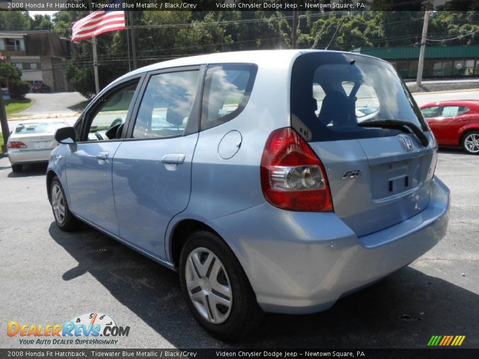 2008 Honda Fit Hatchback Tidewater Blue Metallic / Black/Grey Photo #5