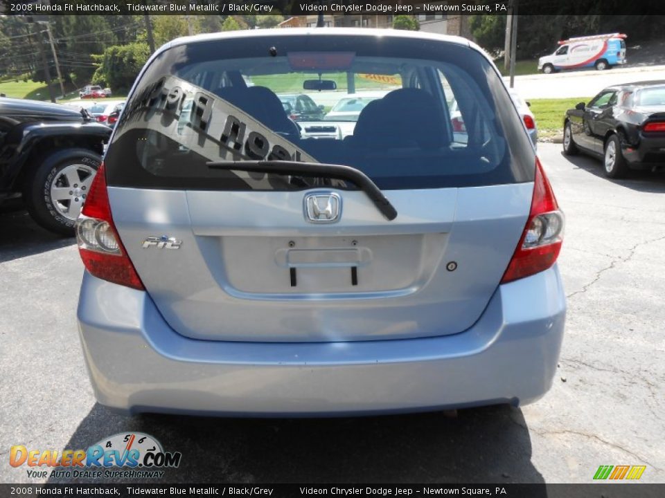 2008 Honda Fit Hatchback Tidewater Blue Metallic / Black/Grey Photo #6