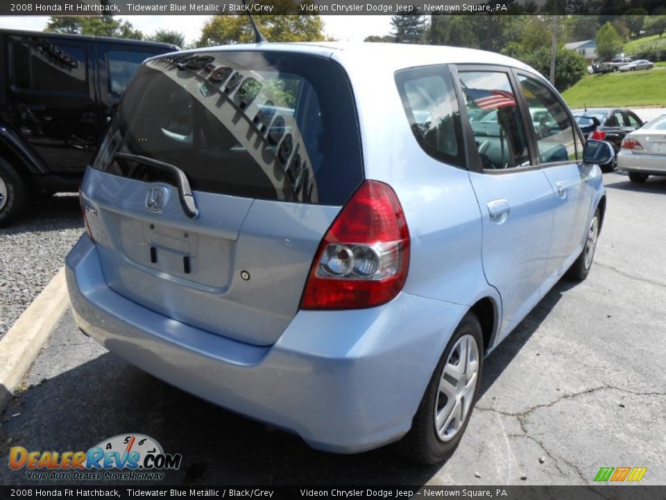 2008 Honda Fit Hatchback Tidewater Blue Metallic / Black/Grey Photo #7