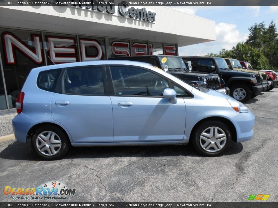 2008 Honda Fit Hatchback Tidewater Blue Metallic / Black/Grey Photo #8