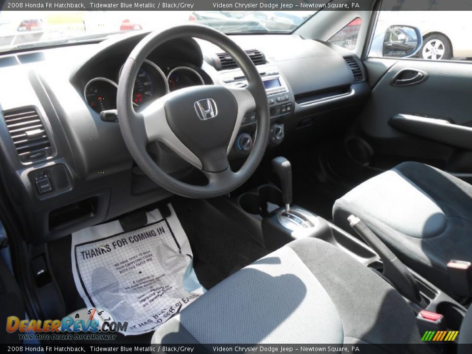 2008 Honda Fit Hatchback Tidewater Blue Metallic / Black/Grey Photo #9