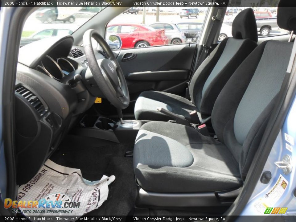 2008 Honda Fit Hatchback Tidewater Blue Metallic / Black/Grey Photo #10