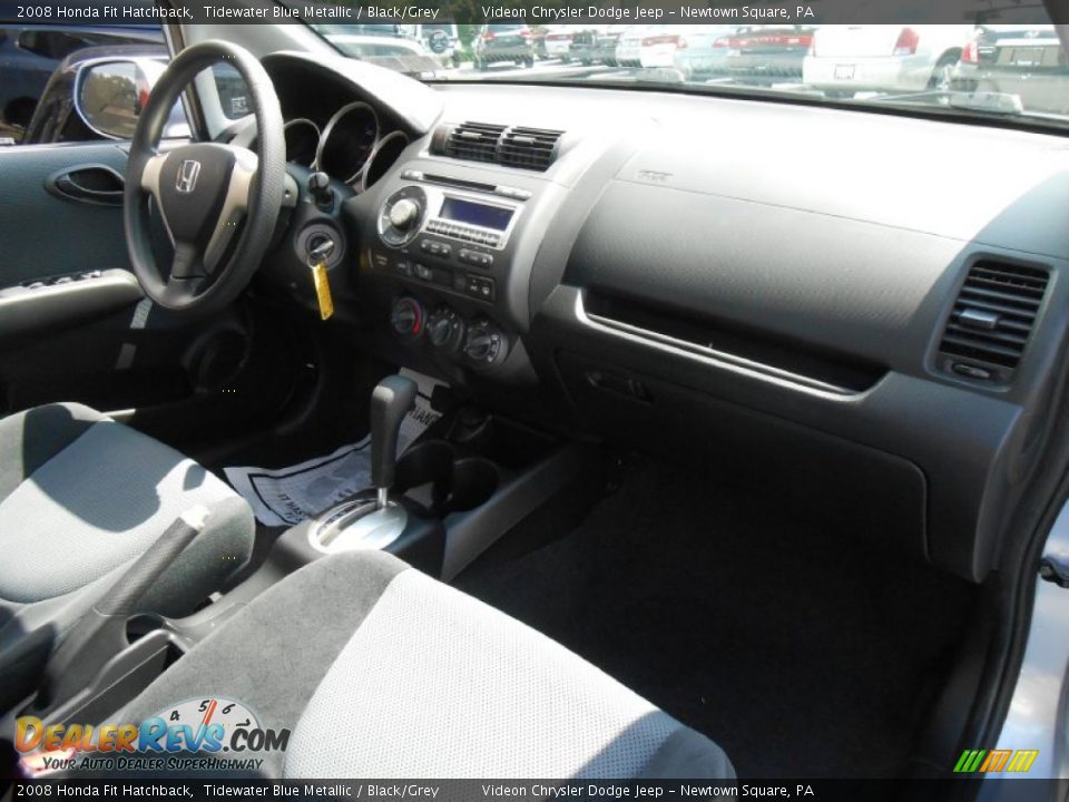 2008 Honda Fit Hatchback Tidewater Blue Metallic / Black/Grey Photo #12