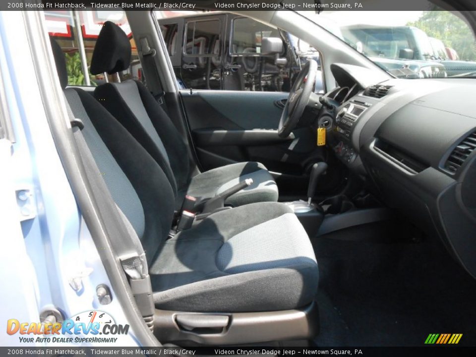 2008 Honda Fit Hatchback Tidewater Blue Metallic / Black/Grey Photo #13