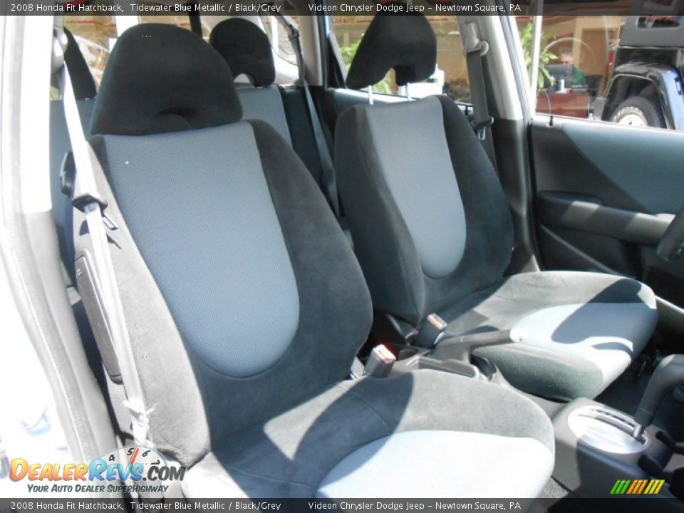 2008 Honda Fit Hatchback Tidewater Blue Metallic / Black/Grey Photo #14