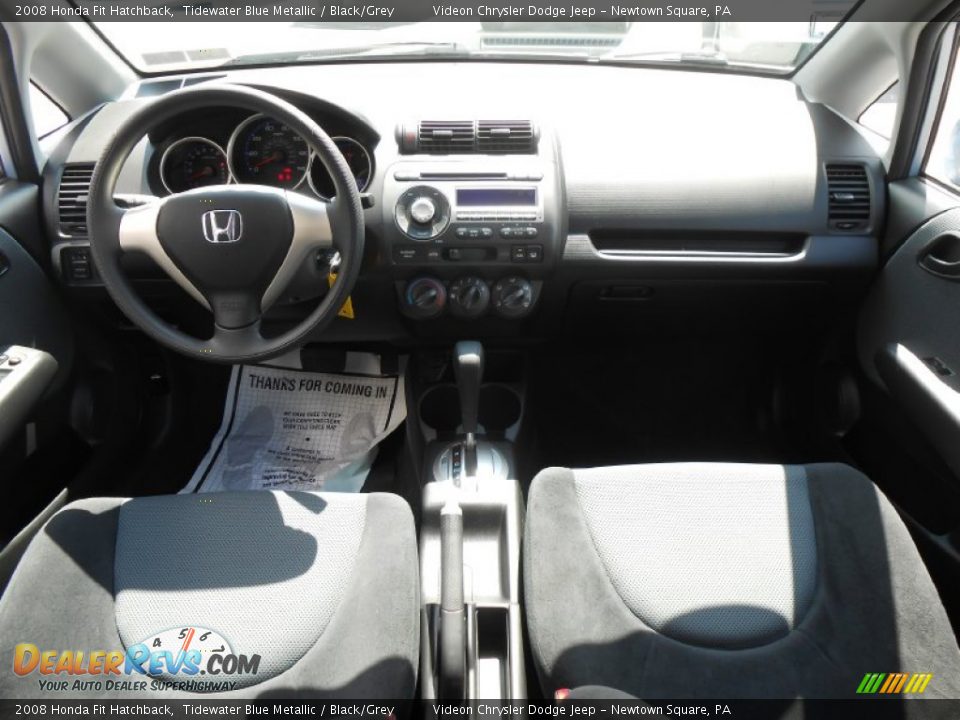 2008 Honda Fit Hatchback Tidewater Blue Metallic / Black/Grey Photo #18