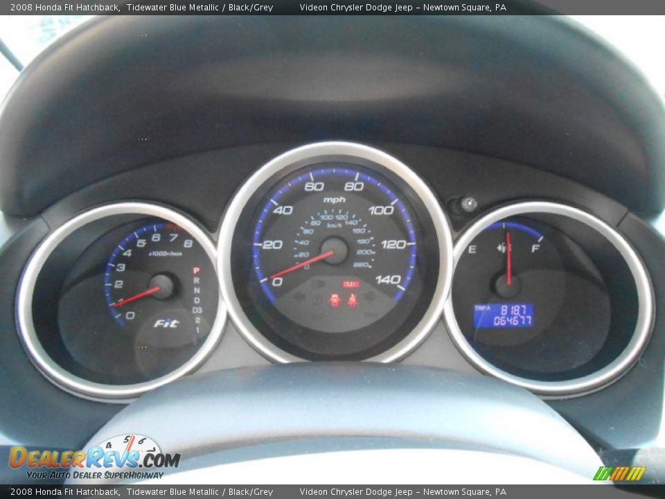 2008 Honda Fit Hatchback Tidewater Blue Metallic / Black/Grey Photo #25