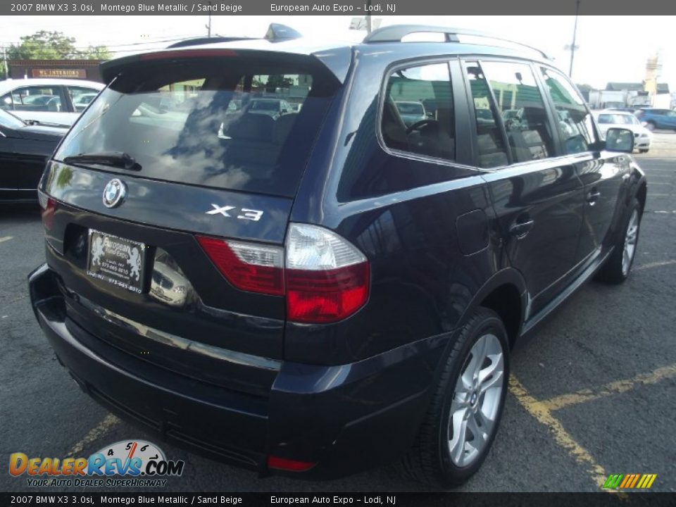 2007 BMW X3 3.0si Montego Blue Metallic / Sand Beige Photo #3