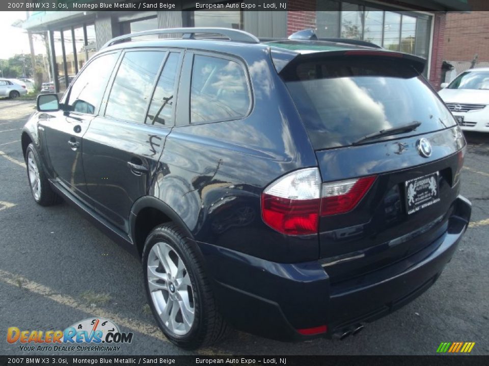 2007 BMW X3 3.0si Montego Blue Metallic / Sand Beige Photo #4