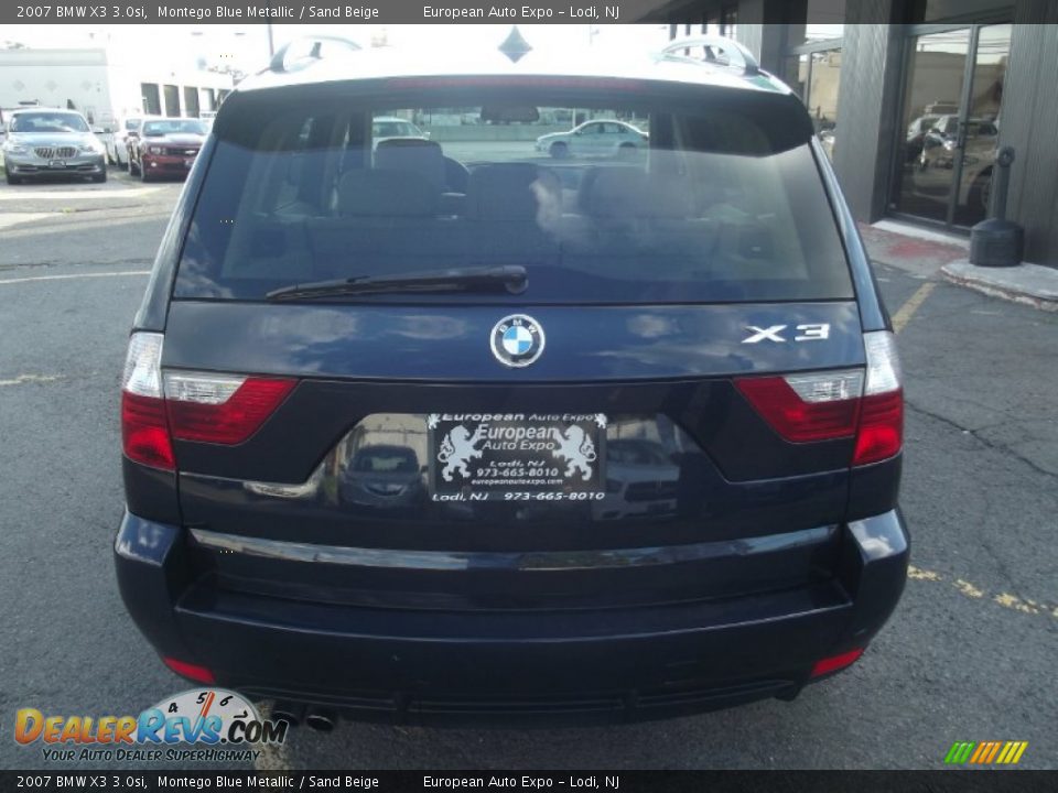 2007 BMW X3 3.0si Montego Blue Metallic / Sand Beige Photo #5