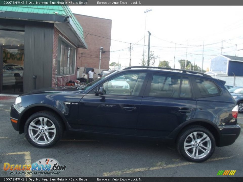 2007 BMW X3 3.0si Montego Blue Metallic / Sand Beige Photo #6