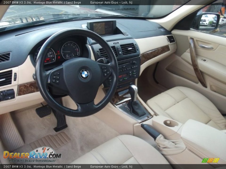 2007 BMW X3 3.0si Montego Blue Metallic / Sand Beige Photo #8