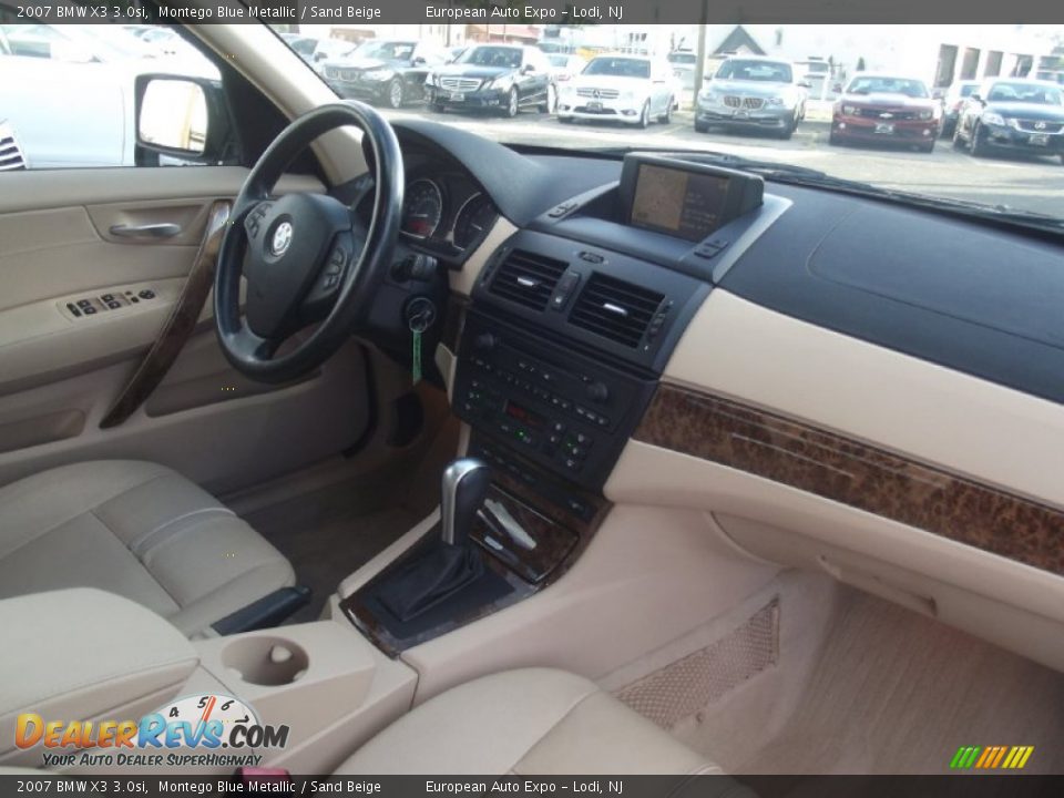 2007 BMW X3 3.0si Montego Blue Metallic / Sand Beige Photo #14