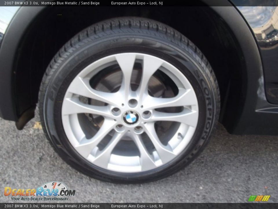 2007 BMW X3 3.0si Montego Blue Metallic / Sand Beige Photo #18