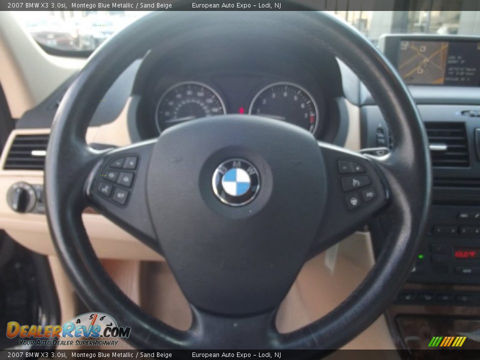2007 BMW X3 3.0si Montego Blue Metallic / Sand Beige Photo #23