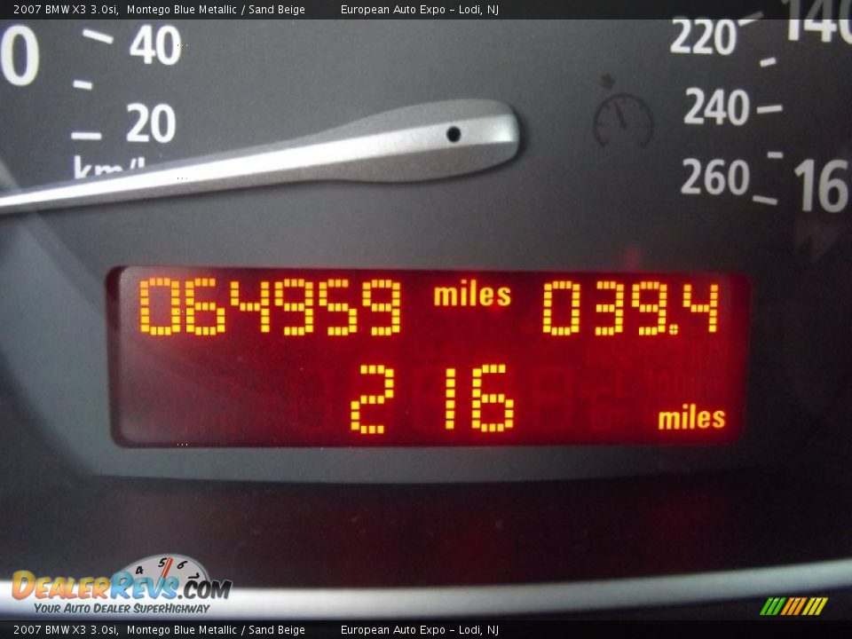 2007 BMW X3 3.0si Montego Blue Metallic / Sand Beige Photo #29