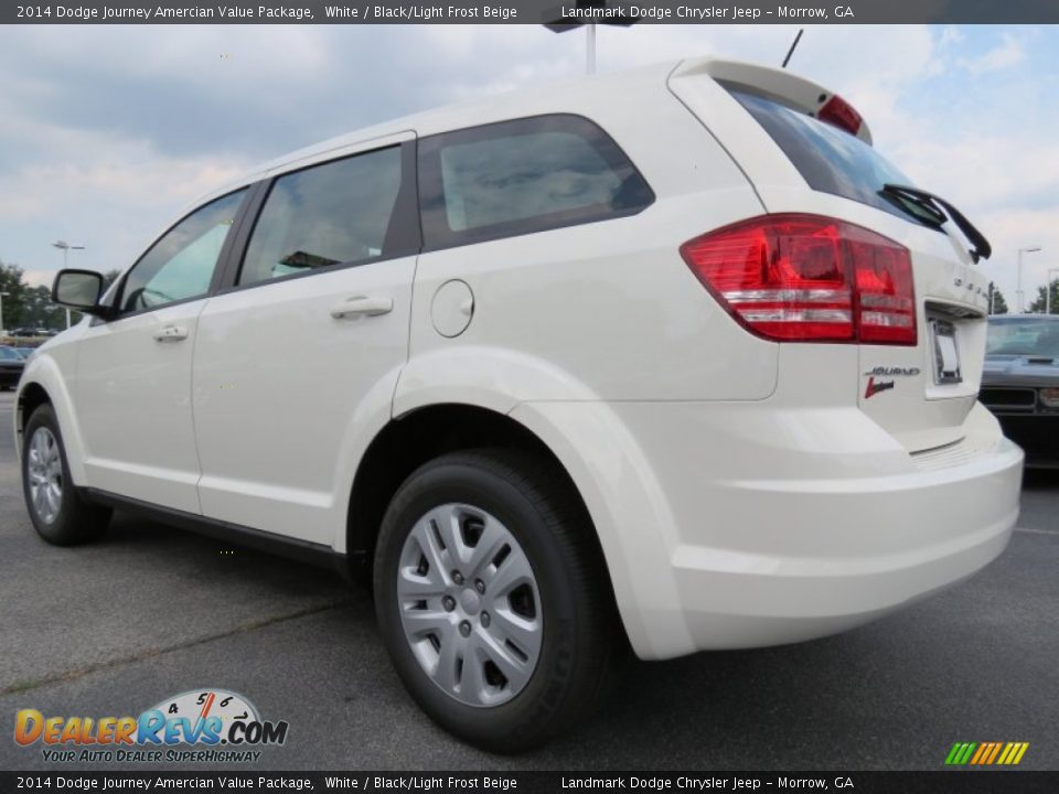 2014 Dodge Journey Amercian Value Package White / Black/Light Frost Beige Photo #2