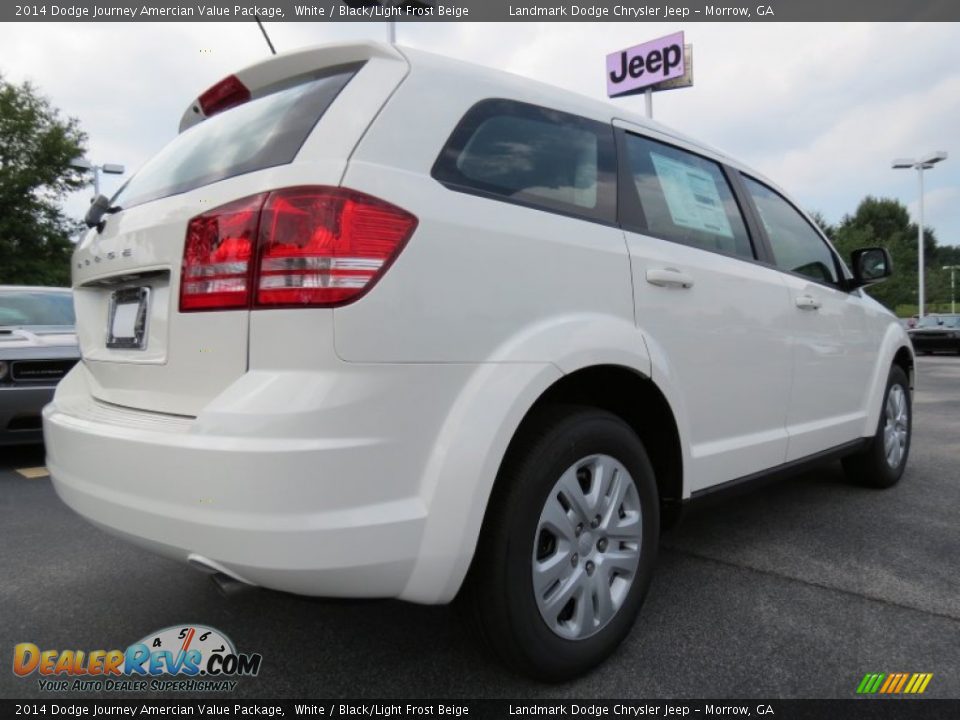 2014 Dodge Journey Amercian Value Package White / Black/Light Frost Beige Photo #3