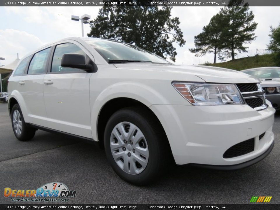 2014 Dodge Journey Amercian Value Package White / Black/Light Frost Beige Photo #4