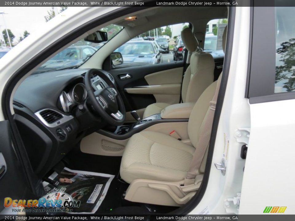 2014 Dodge Journey Amercian Value Package White / Black/Light Frost Beige Photo #6