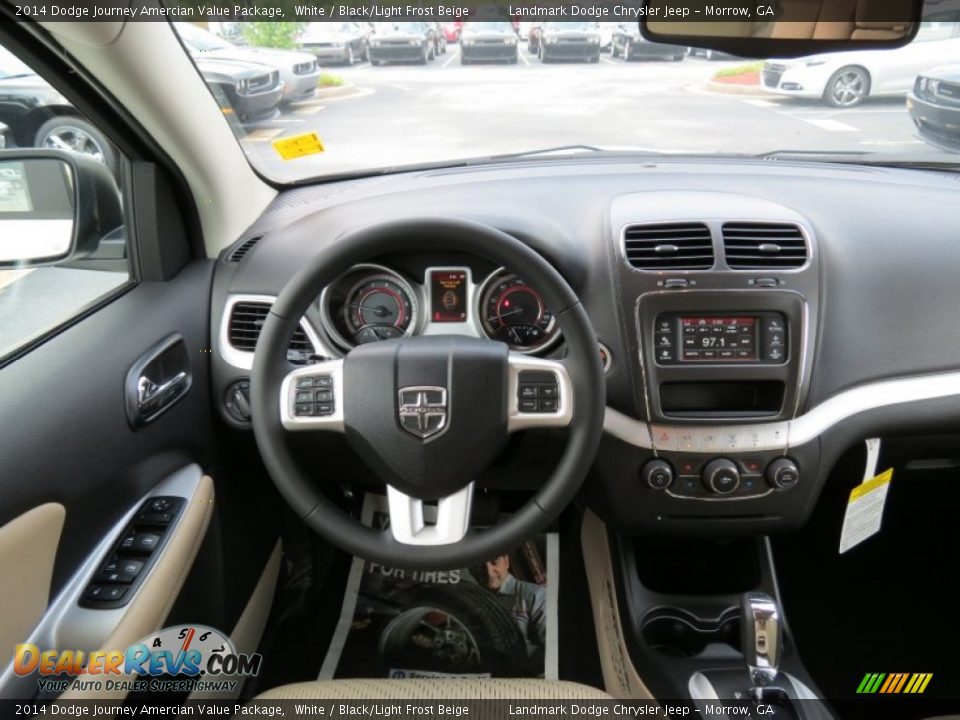 2014 Dodge Journey Amercian Value Package White / Black/Light Frost Beige Photo #8
