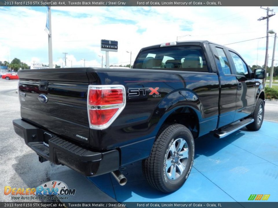 2013 Ford F150 STX SuperCab 4x4 Tuxedo Black Metallic / Steel Gray Photo #3