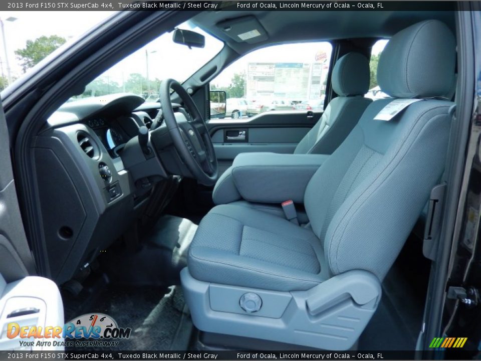 2013 Ford F150 STX SuperCab 4x4 Tuxedo Black Metallic / Steel Gray Photo #6