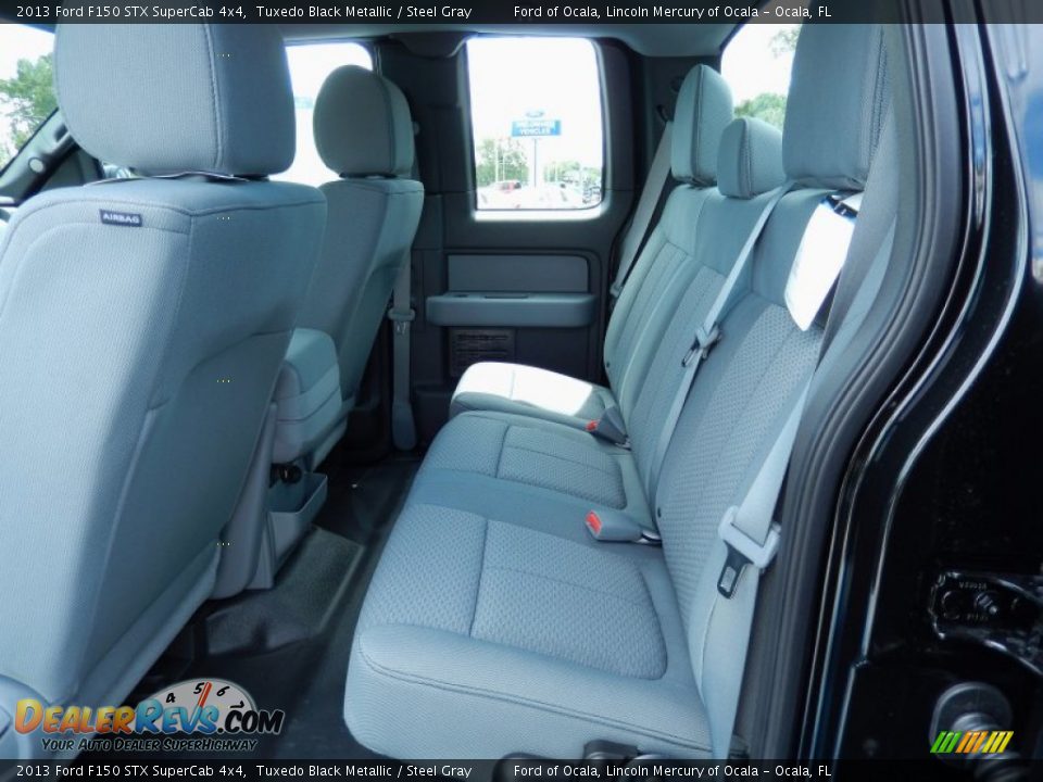 2013 Ford F150 STX SuperCab 4x4 Tuxedo Black Metallic / Steel Gray Photo #7