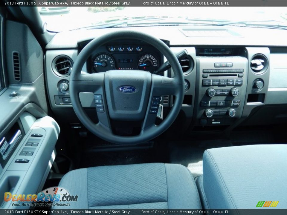 2013 Ford F150 STX SuperCab 4x4 Tuxedo Black Metallic / Steel Gray Photo #8