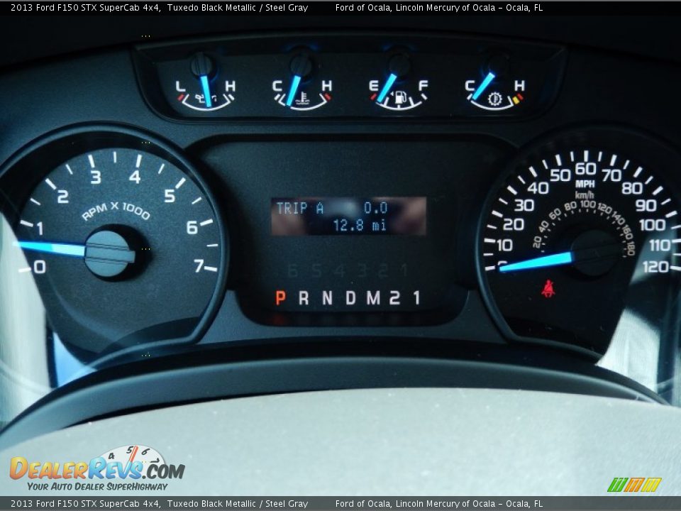 2013 Ford F150 STX SuperCab 4x4 Tuxedo Black Metallic / Steel Gray Photo #9