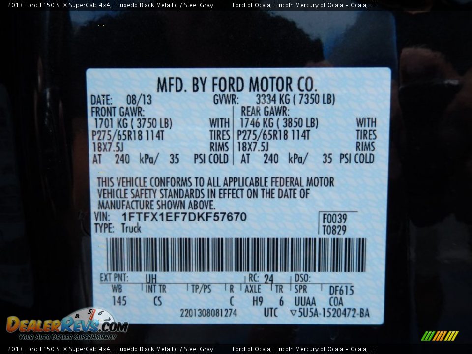 2013 Ford F150 STX SuperCab 4x4 Tuxedo Black Metallic / Steel Gray Photo #12