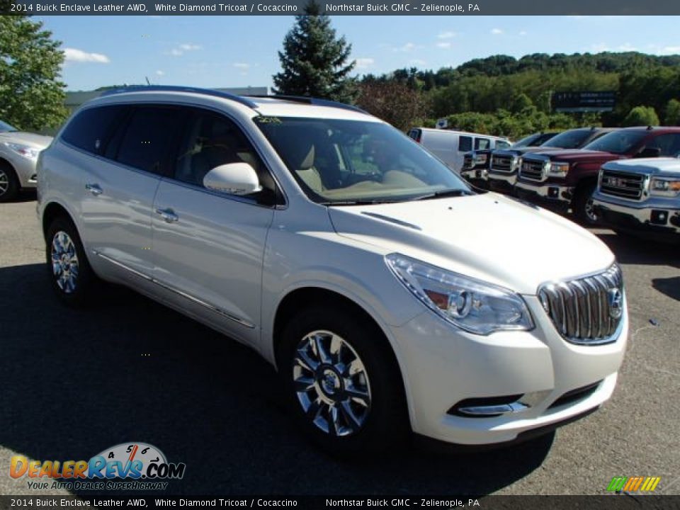2014 Buick Enclave Leather AWD White Diamond Tricoat / Cocaccino Photo #4