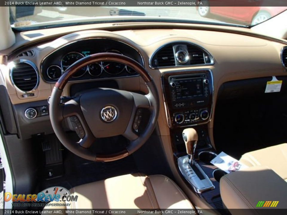 2014 Buick Enclave Leather AWD White Diamond Tricoat / Cocaccino Photo #13