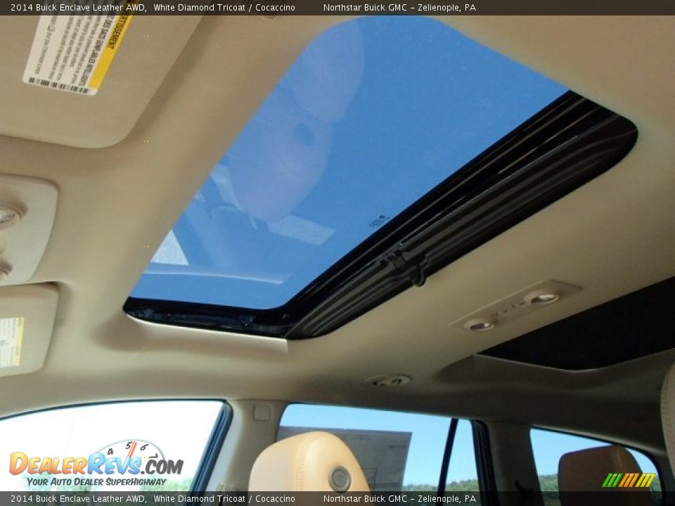 2014 Buick Enclave Leather AWD White Diamond Tricoat / Cocaccino Photo #15